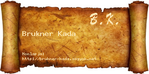 Brukner Kada névjegykártya
